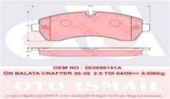 Trw Gdb1696 Fren Balatası Ön Crafter 2006 Sonrası / Sprınter 2006 Sonrası 5 Ton Çıf