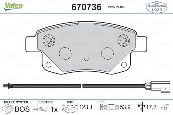 VALEO 670736 ARKA BALATA FİŞLİ TRANSİT V347 2.2 2.4 3.2 TDCI 07/0