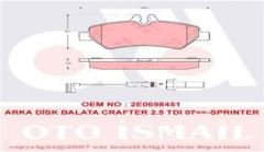 Trw Gdb1697 Fren Balatası Arka Crafter 2006 Sonrası / Sprınter 2006 Sonrası Tek Tek