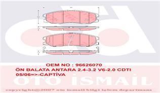 Trw Gdb1715 Fren Balatası Ön Antara 2006 Sonrası / Captıva 06-