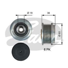 Gates Oap7215 Alternatör Kasnağı Rulmanlı Toyota Aygo 1.0  2014 Sonrası 108