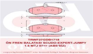 Trw Gdb1718 Fren Balatası Ön Fişli Scudo 2007 Sonrası / Expert Iı 2007 Sonrası / Ju