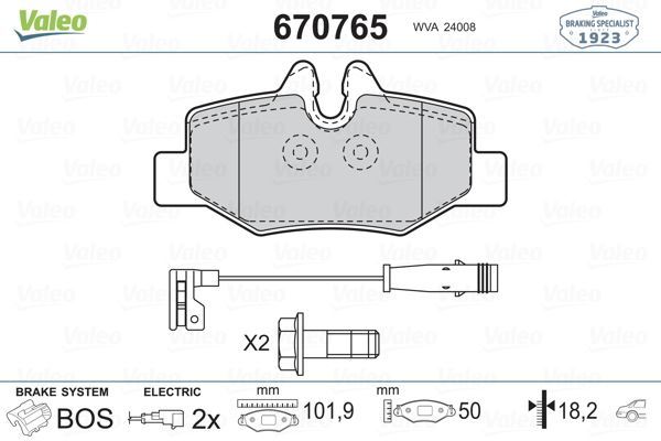 VALEO 670765 ARKA BALATA MB VIANO 3.0-3.2CDİ 2.2- VITO 109CDI 2.2