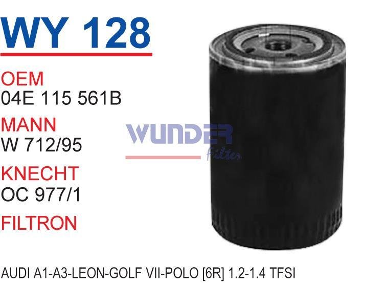 WUNDER WY128 YAĞ FİLTRESİ - AUDİ A1-A3-LEON-GOLF VII - POLO[6R] 1