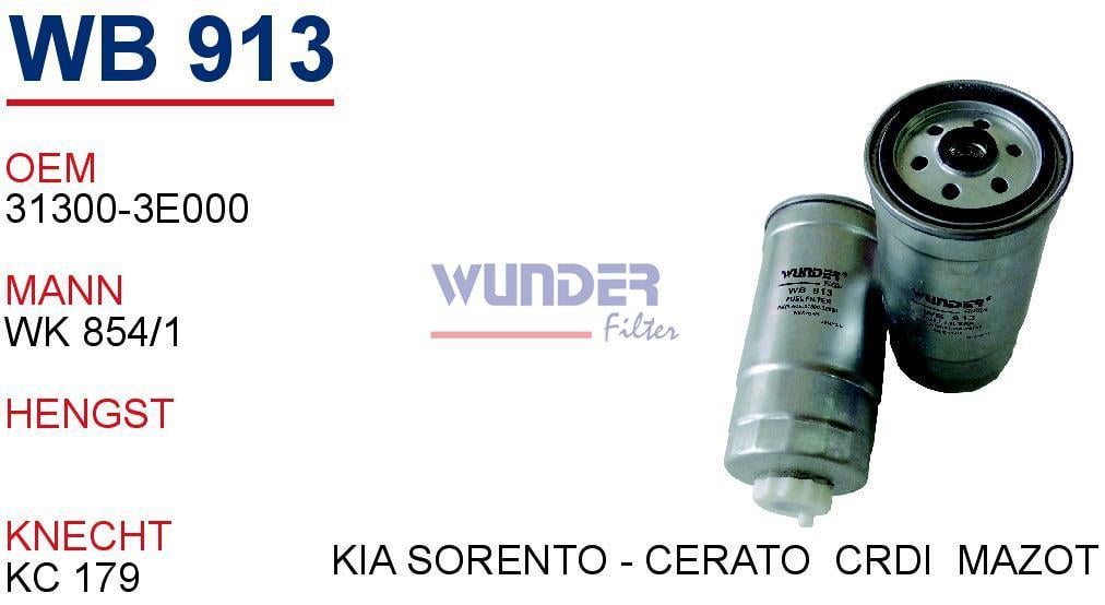 WUNDER WB913 MAZOT FİLTRESİ - KiA SORENTO - CERATO CRDI