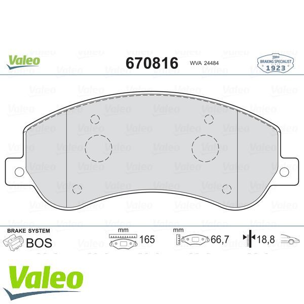 VALEO 670816 ÖN BALATA VW AMAROK 2.0 10=- TRANSİT V184- V347 2.2