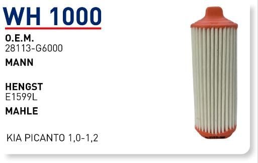WUNDER WH1000 HAVA FİLTRESİ - KİA PİCANTO 1,0-1,2