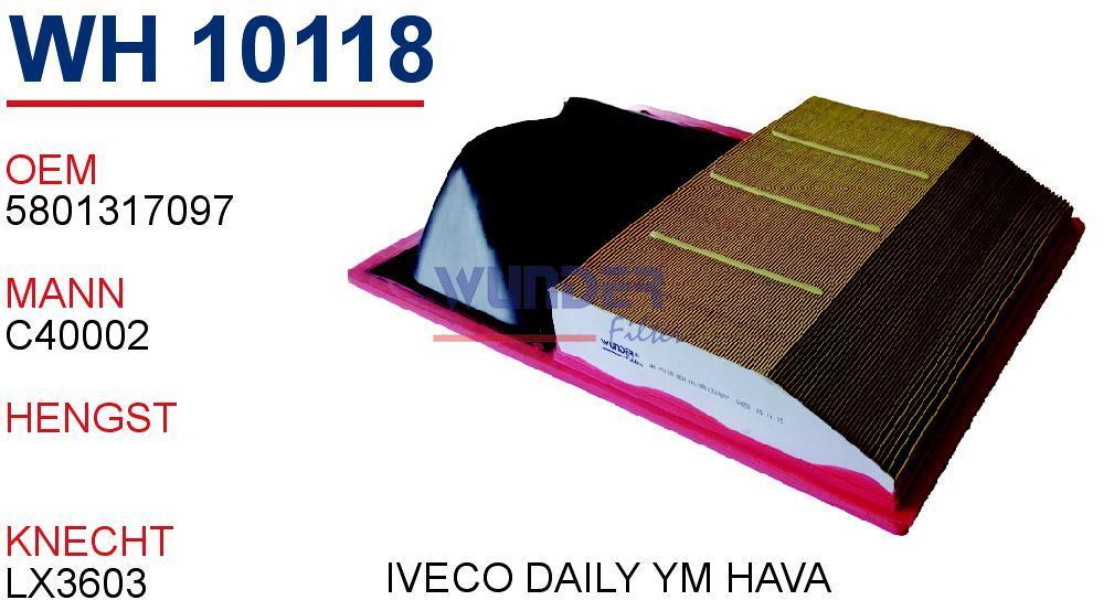 WUNDER WH10118 HAVA FİLTRESİ - İVECO DAILY IV-V 35C - 40C -50C