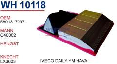 WUNDER WH10118 HAVA FİLTRESİ - İVECO DAILY IV-V 35C - 40C -50C