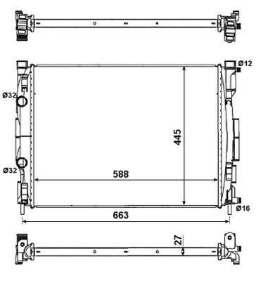 Kale 0520231Ab Su Radyatörü Megane Iı 2002 Sonrası 1.5 Dcı 1.4 16V 1.6 16V