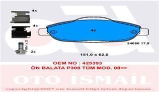 Trw Gdb1761 Fren Balatası Ön 308 2007 Sonrası 3008 09-