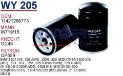 WUNDER WY205 YAĞ FİLTRESİ - BMW 3.18 i - 3.20 i E30 M20