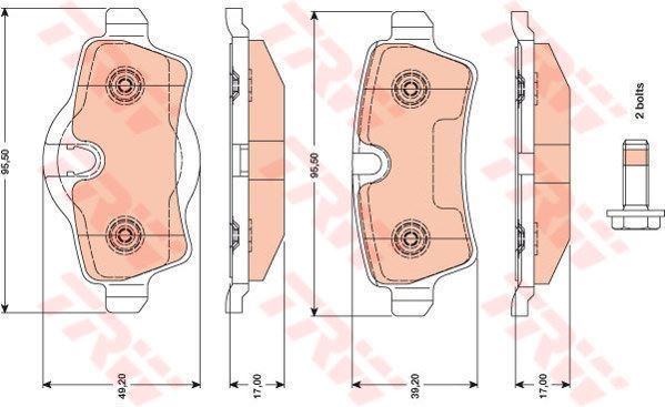Trw Gdb1766 Fren Balatası Arka Clubman R55 R56 R50 R53 Clubvan R5