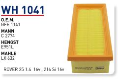 WUNDER WH1041 HAVA FİLTRESİ - ROVER25 1.4 16v ,214 Si 16v