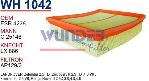 WUNDER WH1042 HAVA FİLTRESİ - LANDROVER-RANGE ROVER - FREELANDER