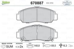 VALEO 670887 ÖN BALATA HONDA CIVIC SEDAN (07-11)- FRV  07=-