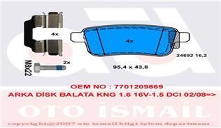 Trw Gdb1786 Fren Balatası Arka Kangoo Iı 2008 Sonrası / Cıtan 12-
