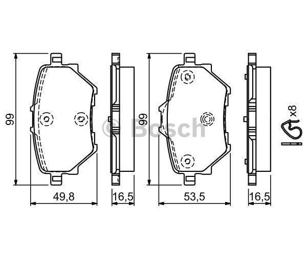 Bosch 986494716 Fren Balatası Arka 308  2013 Sonrası / C4 Pıcasso13-
