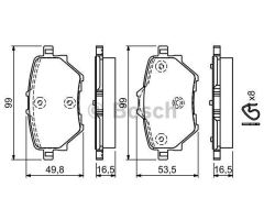 Bosch 986494716 Fren Balatası Arka 308  2013 Sonrası / C4 Pıcasso13-