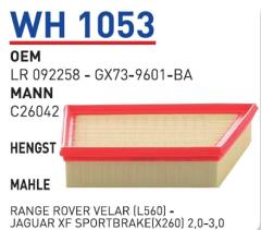 WUNDER WH1053 HAVA FİLTRESİ - RANGE ROVER VELAR (L560) -JAGUAR XF
