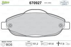 VALEO 670927 ÖN BALATA P308 1.4 1.6 HDİ 2.0HDİ 07=- 308 SW 07=- 3