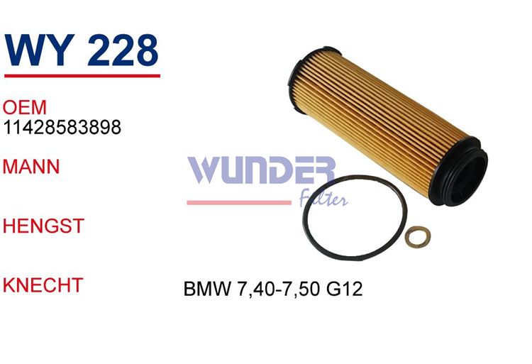 WUNDER WY228 YAĞ FİLTRESİ - BMW 7,40-7,50 G12