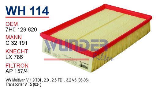 WUNDER WH114 HAVA FİLTRESİ - VOLKSWAGEN TRANSPORTER T-5