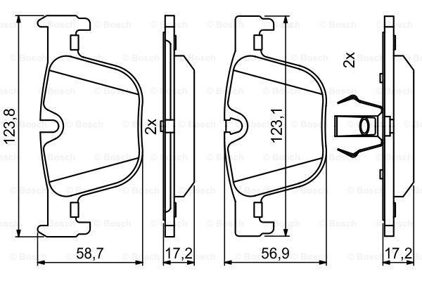 Bosch 986494786 Arka Balata Bmw 3 (F80-F30-F31-F34)4 (F32-F82-F33