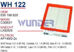 WUNDER WH122 HAVA FİLTRESİ - VOLKSWAGEN POLO III 1.0-1.4 99-2001