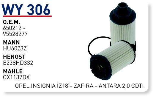 WUNDER WY306 YAĞ FİLTRESİ - OPEL INSIGNIA (Z18)- ZAFİRA - ANTARA