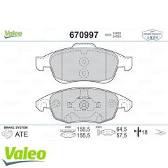 VALEO 670997 ÖN BALATA C4 PICASSO 1.6 HDI 110hp 06=-11=-PARTNER 0