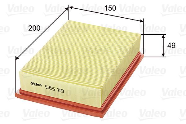 Valeo 585119 Hava Filtresi Ford Fıesta Iıı 1.8 D