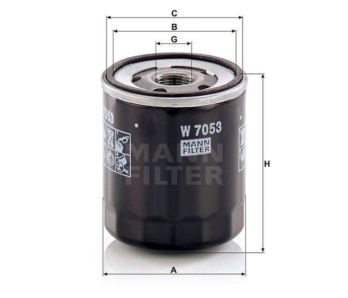 Mann W7053 Yağ Filtresi Ducato / 106 205 306 405 406 Boxer / Ax Z