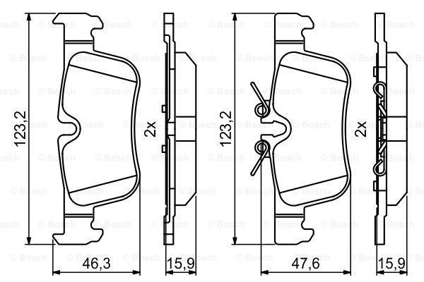 Bosch 986494812 Arka Balata Bmw 2 (F45-F46)X1 (F48)X2 (F39)I3 (I0