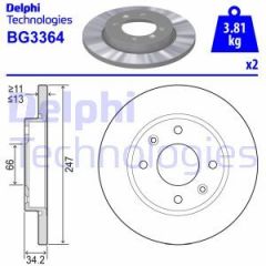 Delphi Bg3364 Fren Diski Tk Ön Cıtroen Xsara Peugeot 206 306 97-