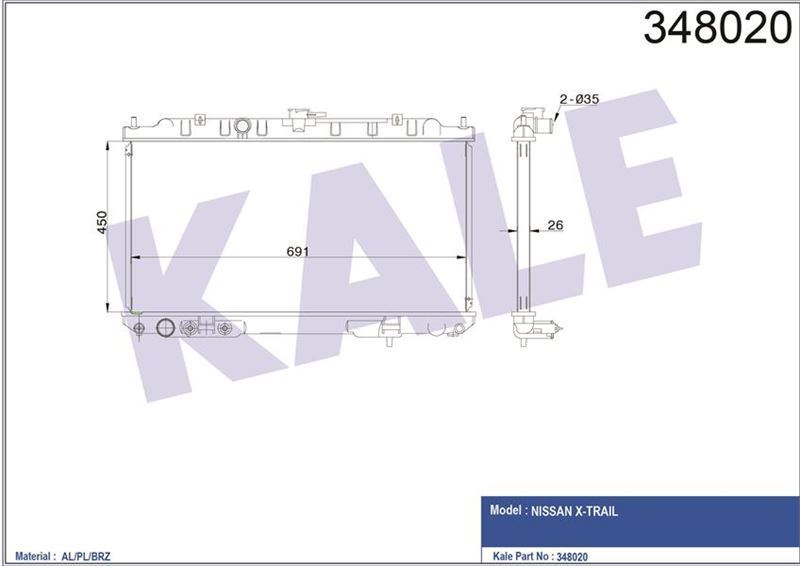 Kale 348020 Radyatör Otomatik X-Traıl 01-13 21460-8H900