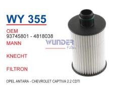 WUNDER WY355 YAĞ FİLTRESİ - CHRSYLER 300 C - GRAND CHEROKEE 3,0 C