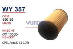WUNDER WY357 YAĞ FİLTRESİ - OPEL ASTRA J 1.6 CDTİ 01.14