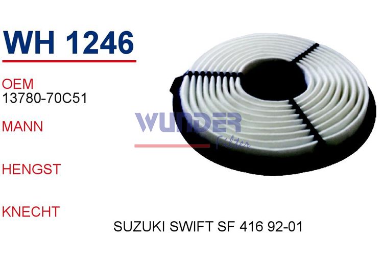 WUNDER WH1246 HAVA  FİLTRESİ - SUZUKI SWIFT II Saloon (AH, AJ) 1.