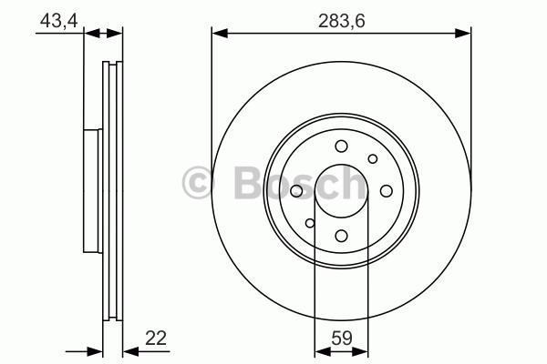 Bosch 986478810 Fren Diski Ön Lınea 2007 Sonrası Doblo 2006 Sonrası Marea 1996 Sonrası Bravo