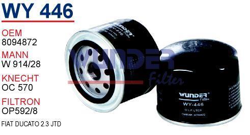 WUNDER WY446 YAĞ FİLTRESİ - Boxer, Jumper 06-, Peugeot J10 Minübü