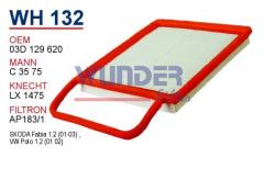 WUNDER WH132 HAVA FİLTRESİ - VOLKSWAGEN POLO IV 1.2 - iBiZA