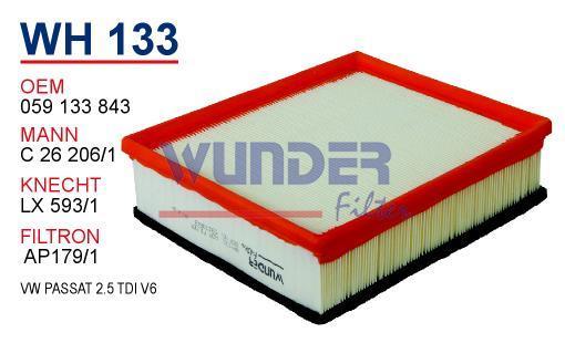 WUNDER WH133 HAVA FİLTRESİ - VOLKSWAGEN PASSAT 2.5 TDI V6
