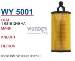 WUNDER WY5001 YAĞ FİLTRESİ - Dodge Ram Chrysler Jeep 3.6l