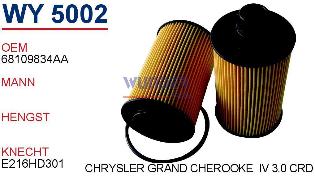 WUNDER WY5002 YAĞ FİLTRESİ - CHRSYLER GRAND CHEROKEE IV - 3.0 CRD