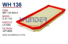 WUNDER WH136 HAVA FİLTRESİ - AUDI A3 CABRIOLET 2.0 TFSI