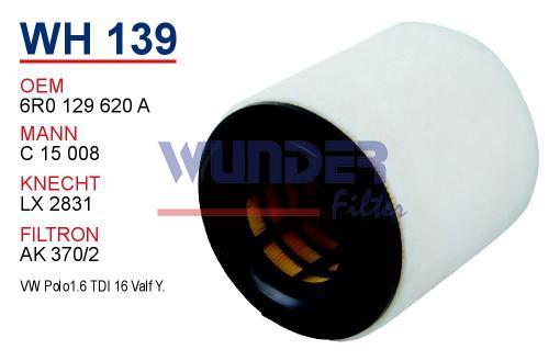 WUNDER WH139 HAVA FİLTRESİ - VOLKSWAGEN POLO 1.6 TDİ 16 VALF Y.M.