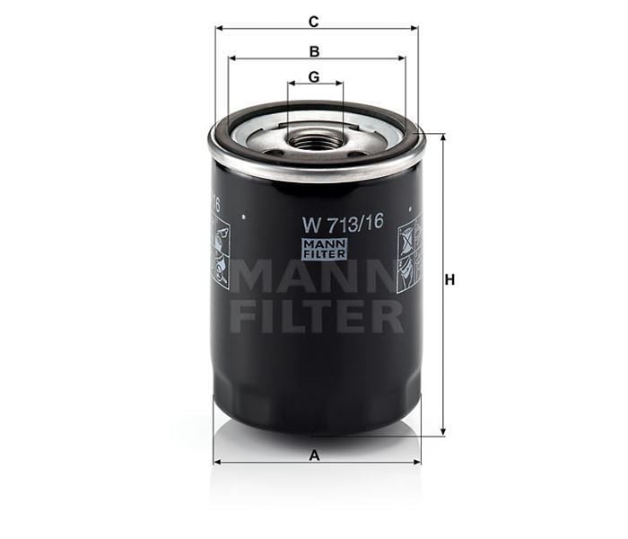 Mann W71316 Yağ Filtresi M131 Slx Palıo 1.6 16V 1.4 Albea 1.2 -01