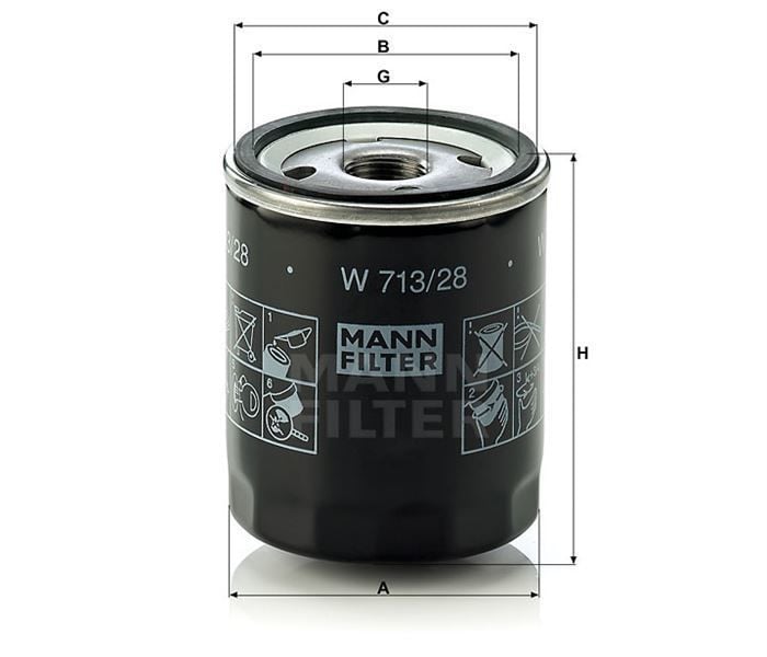 Mann W71328 Yağ Filtresi 25 45 75 100 200 400 800 / Freelander 1.