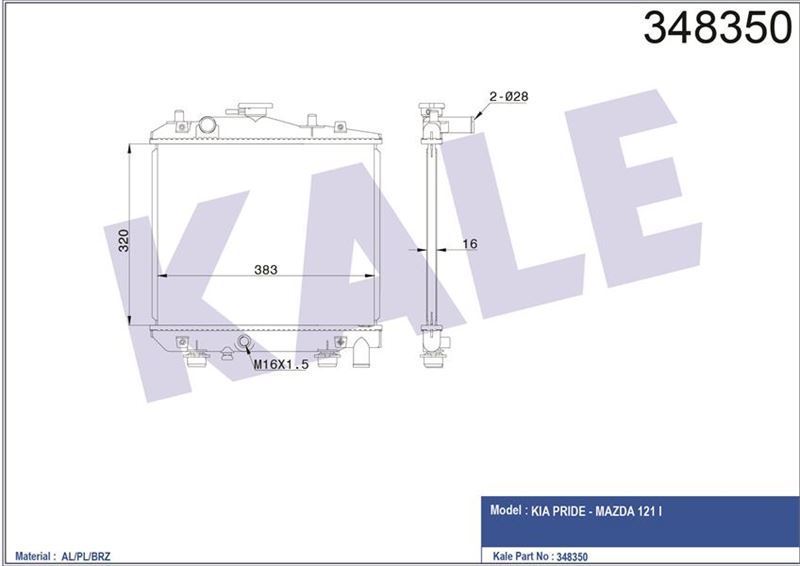 Kale 348350 Radyatör Mekanık Prıde 1993 Sonrası B10215200